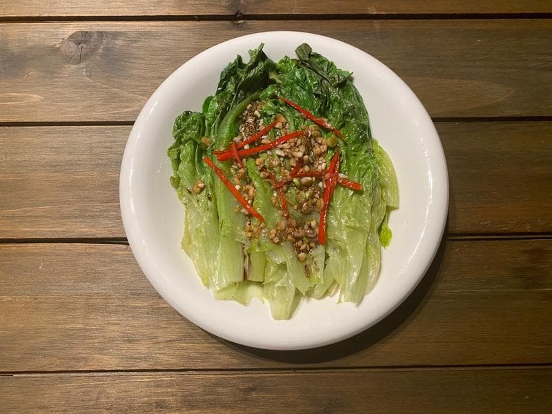 Cantonese Blanched Lettuce with Garlic Soy Dressing